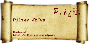 Pilter Éva névjegykártya